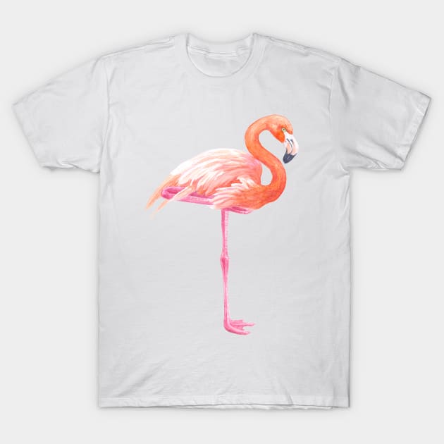 Flamingo watercolor T-Shirt by katerinamk